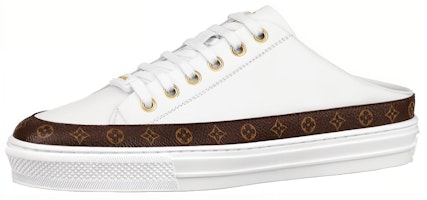 (Women) Louis Vuitton Stellar Mules 'White Brown' 1A8NEB (Women) Louis Vuitton Stellar Mules 'White Brown' 1A8NEB