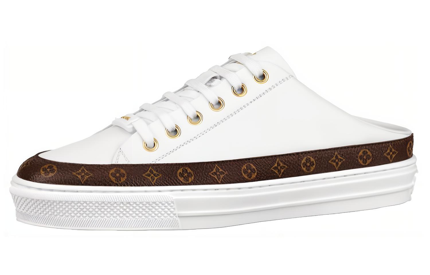 (Women) Louis Vuitton Stellar Mules 'White Brown' 1A8NEB