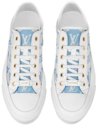 (W) Louis Vuitton Stellar Sneakers 'Kelabu Biru Putih' 1A8NMG Lookbook (W) Louis Vuitton Stellar Sneakers 'Kelabu Biru Putih' 1A8NMG