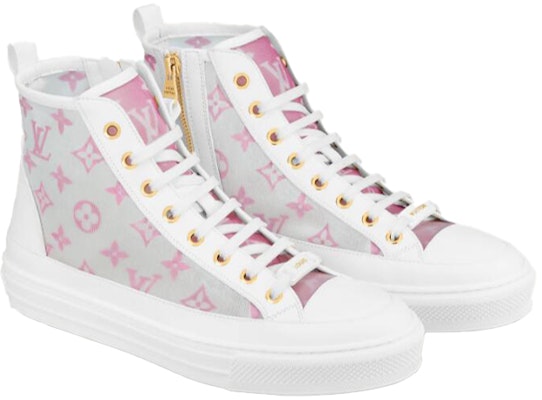 (W) Louis Vuitton Stellar Ankle Sneakers 'Abu Abu Merah Muda Putih' 1A8NKH Lookbook (W) Louis Vuitton Stellar Ankle Sneakers 'Abu Abu Merah Muda Putih' 1A8NKH