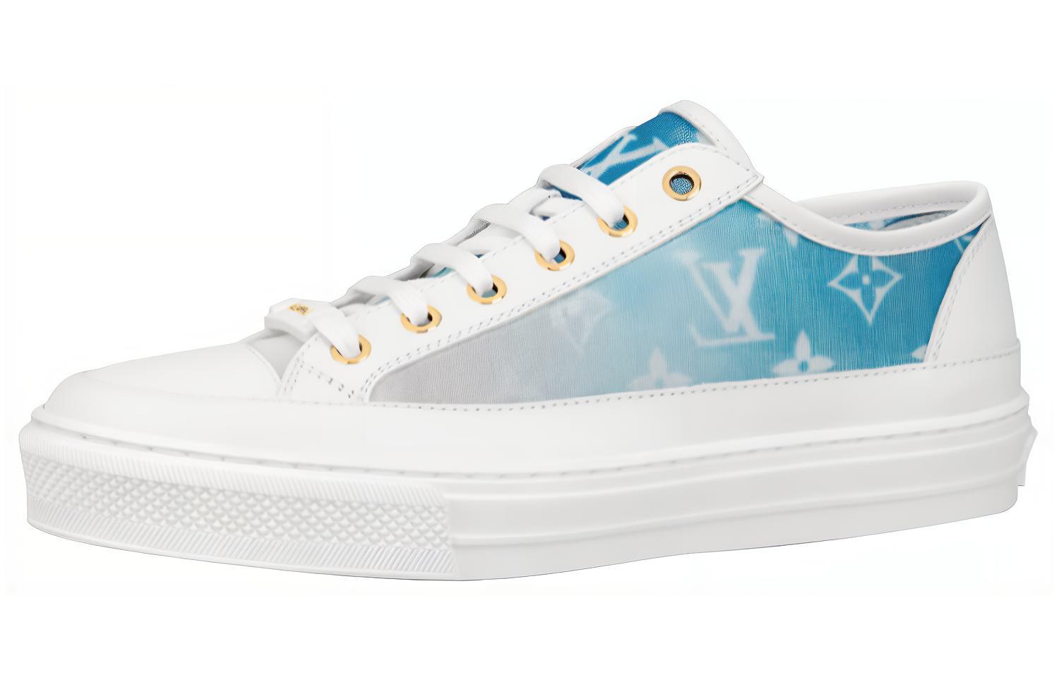 (Women) Louis Vuitton Stellar Sneakers 'White with Fading Blue Monogram' 1A8SXQ