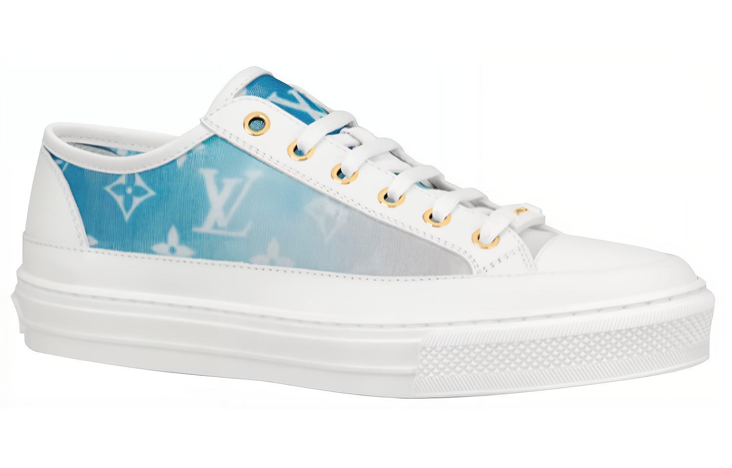Order (W) Louis Vuitton Stellar Sneakers ''Wit met Vervaagde Blauwe Monogram'' 1A8SXQ