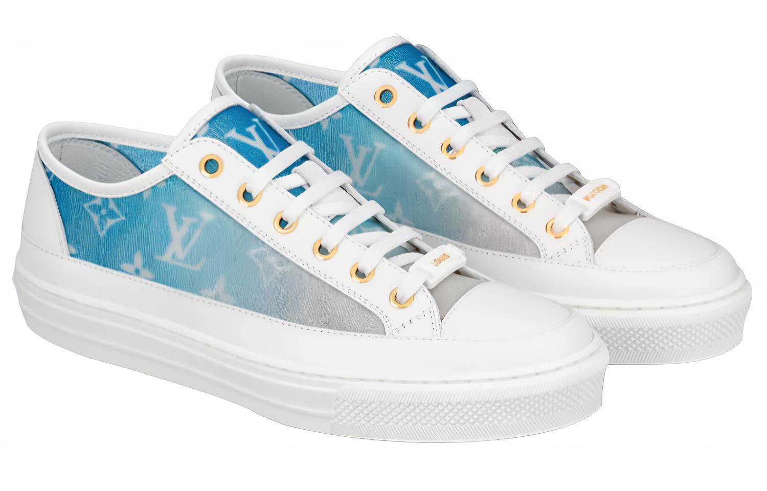 Lookbook (W) Louis Vuitton Stellar Sneakers ''Wit met Vervaagde Blauwe Monogram'' 1A8SXQ