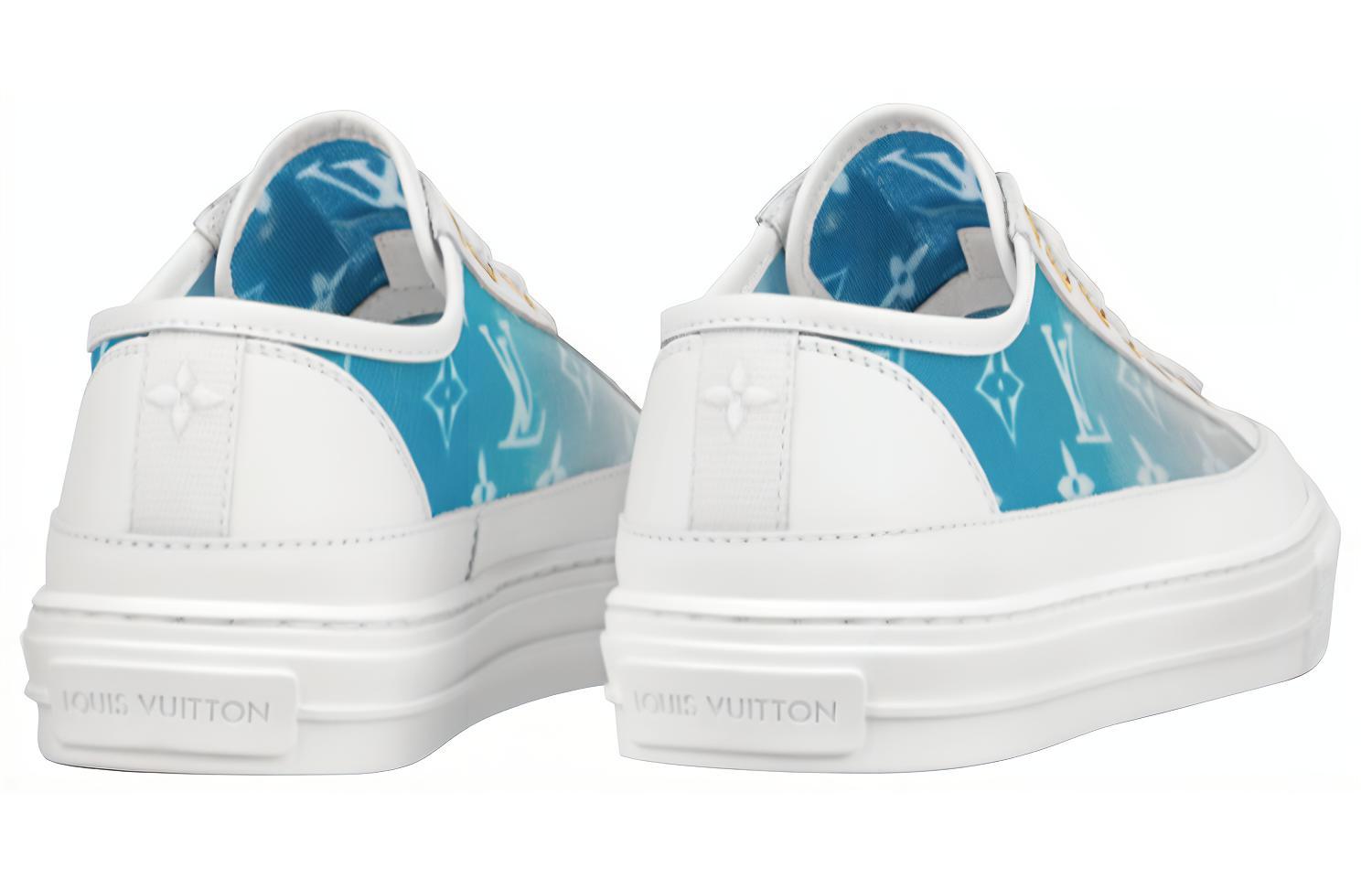 Shop (W) Louis Vuitton Stellar Sneakers ''Wit met Vervaagde Blauwe Monogram'' 1A8SXQ