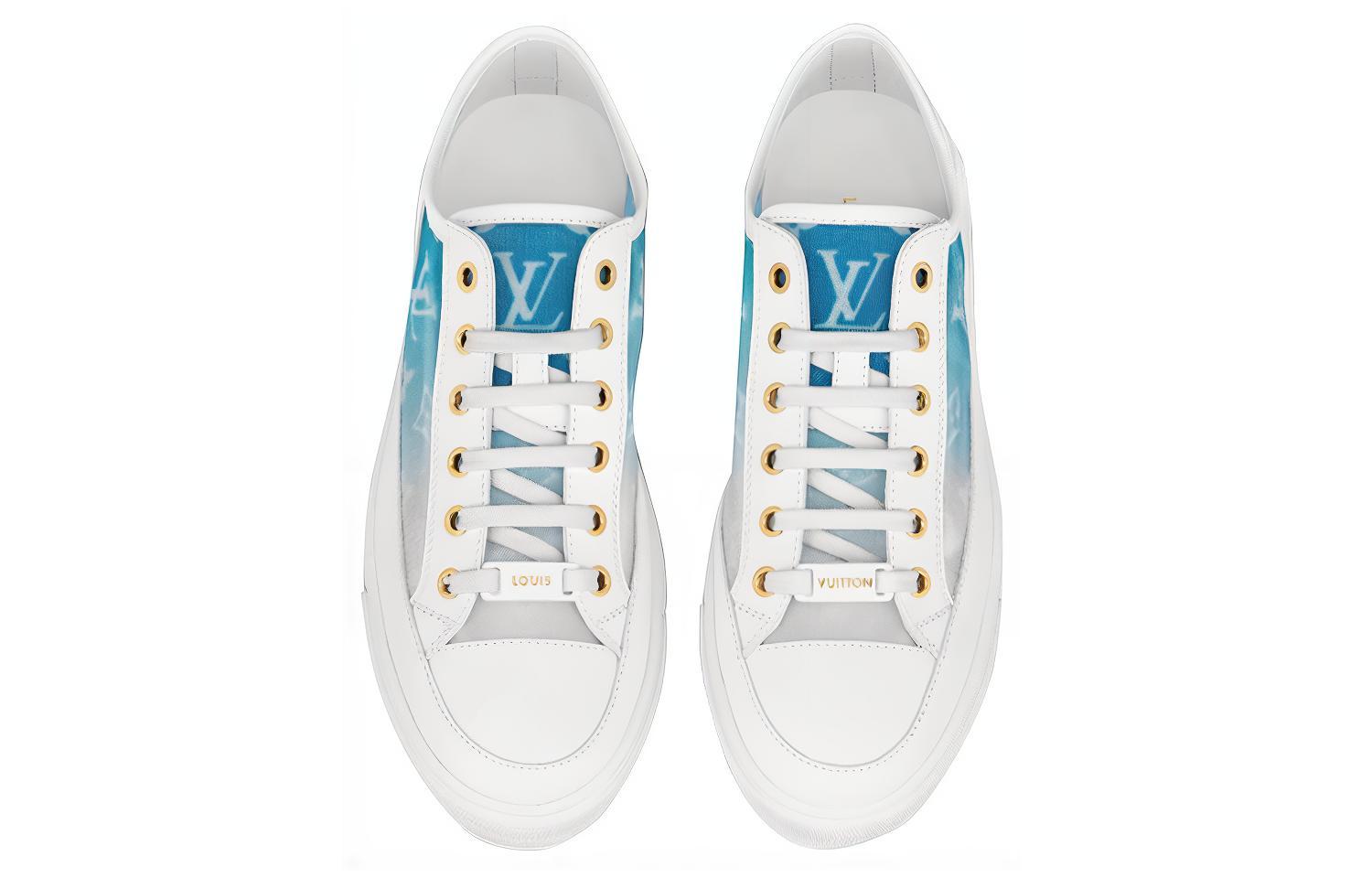 Purchase (W) Louis Vuitton Stellar Sneakers ''Wit met Vervaagde Blauwe Monogram'' 1A8SXQ