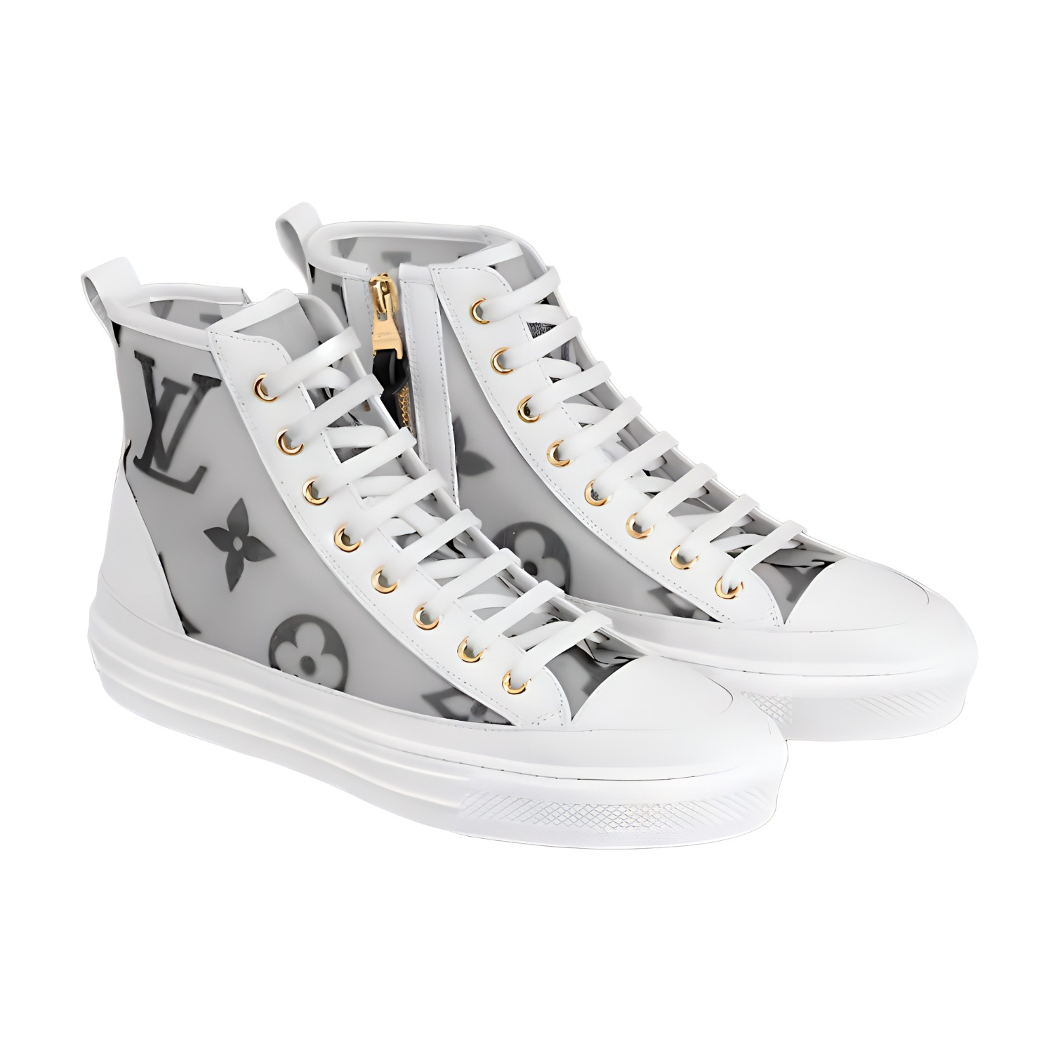 (W) LV Stellar Zip Up Ankle Sneakers 'Grey White with Dark Grey Monogram' 圖 2