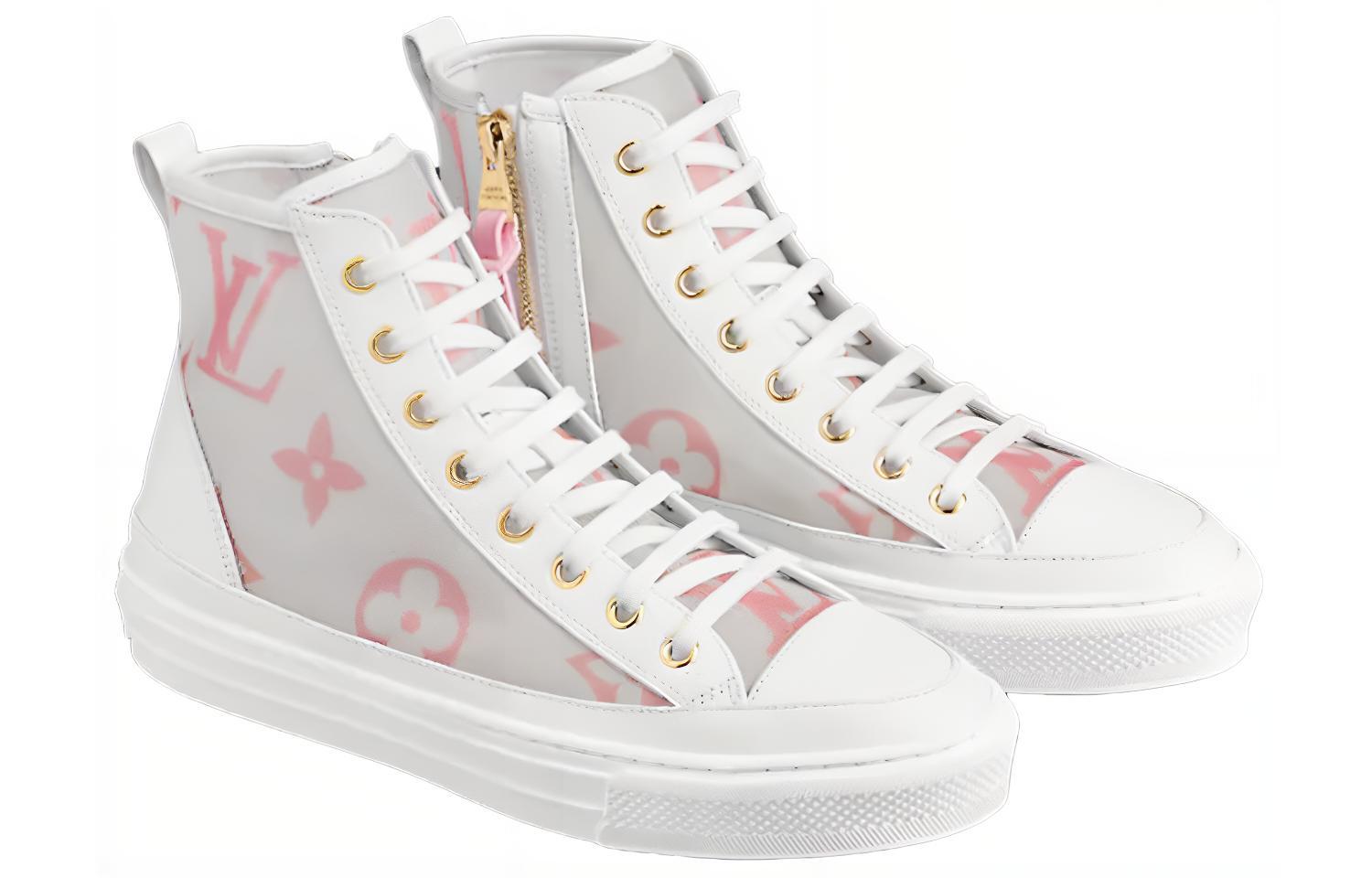 Order (W) Louis Vuitton Stellar Zip Up Zapatillas Tobilleras 'Blanco Gris con Monograma Rosa' 1A87DM