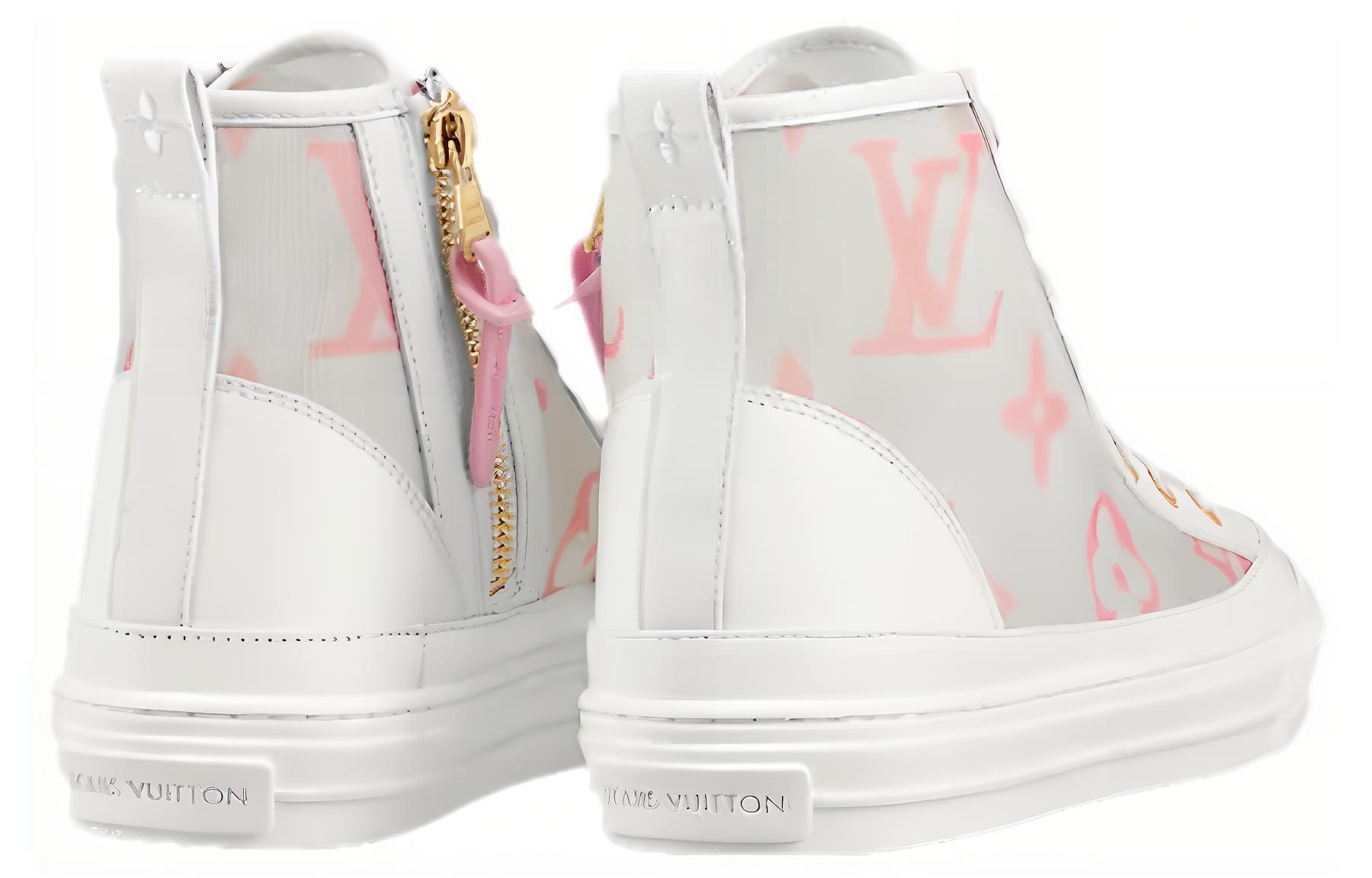 Shop (W) Louis Vuitton Stellar Zip Up Zapatillas Tobilleras 'Blanco Gris con Monograma Rosa' 1A87DM