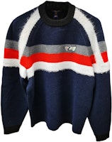 (Women) LOUIS VUITTON Stripe Colorblock Logo Crewneck Sweater Women Blue. FFKL65 (Women) LOUIS VUITTON Stripe Colorblock Logo Crewneck Sweater Women Blue. FFKL65