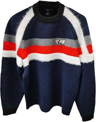 (Women) LOUIS VUITTON Stripe Colorblock Logo Crewneck Sweater Women Blue. FFKL65 Order (Women) LOUIS VUITTON Stripe Colorblock Logo Crewneck Sweater Women Blue. FFKL65