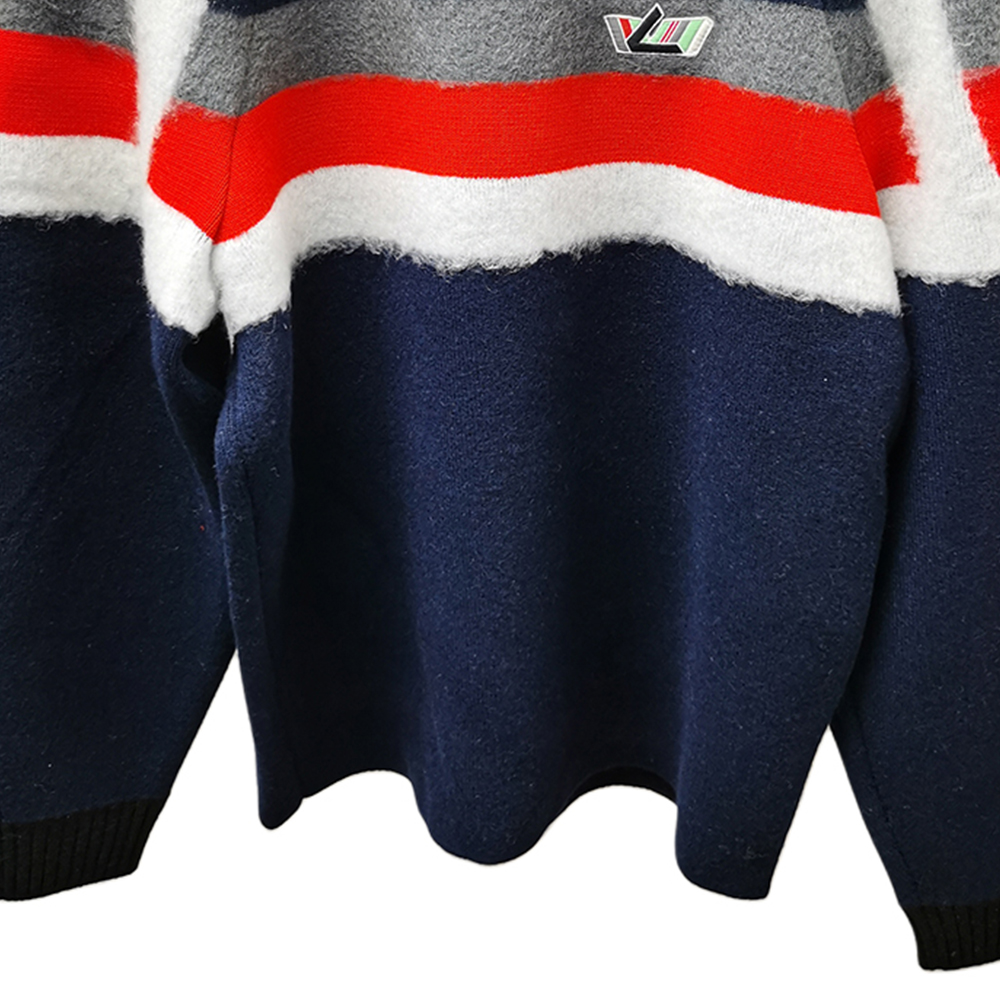 Sizing (Women) LOUIS VUITTON Stripe Colorblock Logo Crewneck Sweater Women Blue. FFKL65