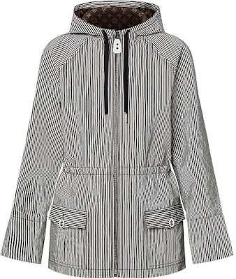 (Women) Louis Vuitton Striped Zip Hoodie Long Sleeve Parka Black Women 1AFME9 Order (Women) Louis Vuitton Striped Zip Hoodie Long Sleeve Parka Black Women 1AFME9