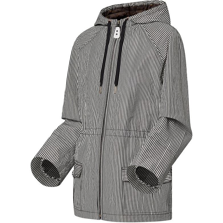 Shop (Women) Louis Vuitton Striped Zip Hoodie Long Sleeve Parka Black Women 1AFME9