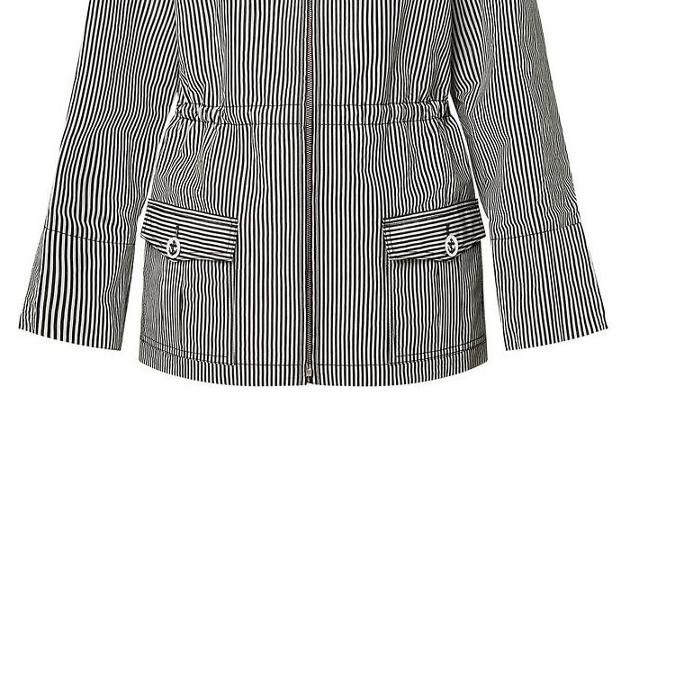 Purchase (Women) Louis Vuitton Striped Zip Hoodie Long Sleeve Parka Black Women 1AFME9