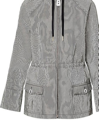 (Women) Louis Vuitton Striped Zip Hoodie Long Sleeve Parka Black Women 1AFME9 Details for (Women) Louis Vuitton Striped Zip Hoodie Long Sleeve Parka Black Women 1AFME9