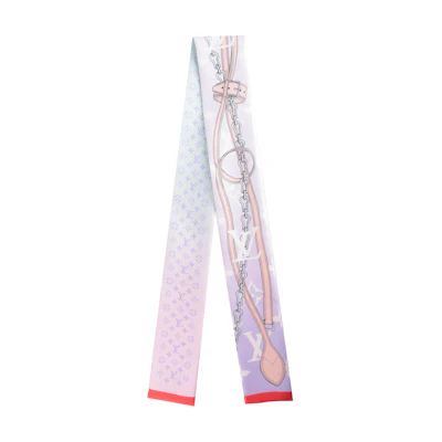 (Women) Louis Vuitton Stylish Silk Scarf for Women - Blue/Pink M77324