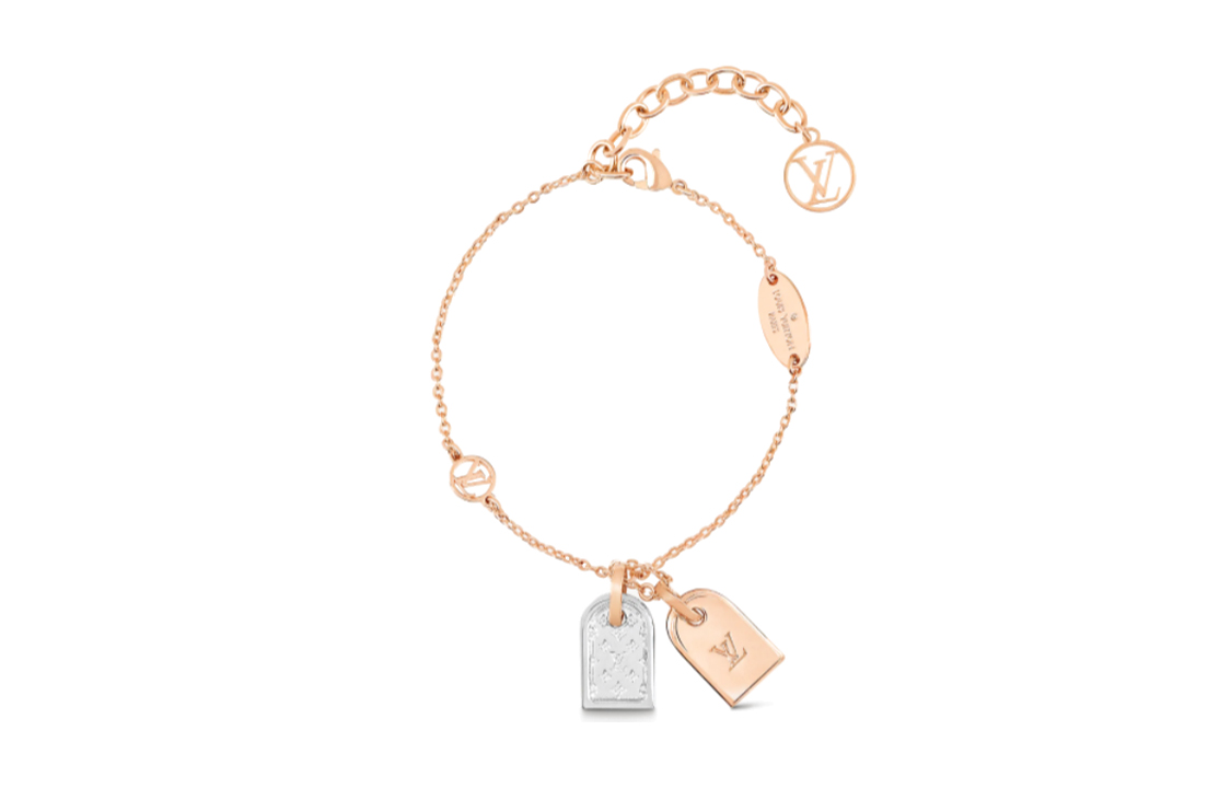 (Women) LOUIS VUITTON Summer Limited Edition Colorful Double Tag Bracelet Rose Gold Women. M00294
