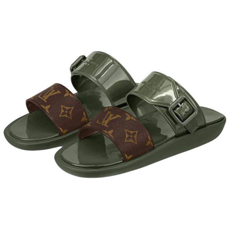Lookbook (W) Louis Vuitton Sunbath ''Military Green'' Sandalen 1A66XA