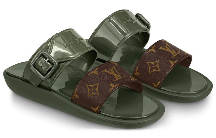 Shop (W) Louis Vuitton Sunbath ''Military Green'' Sandalen 1A66XA