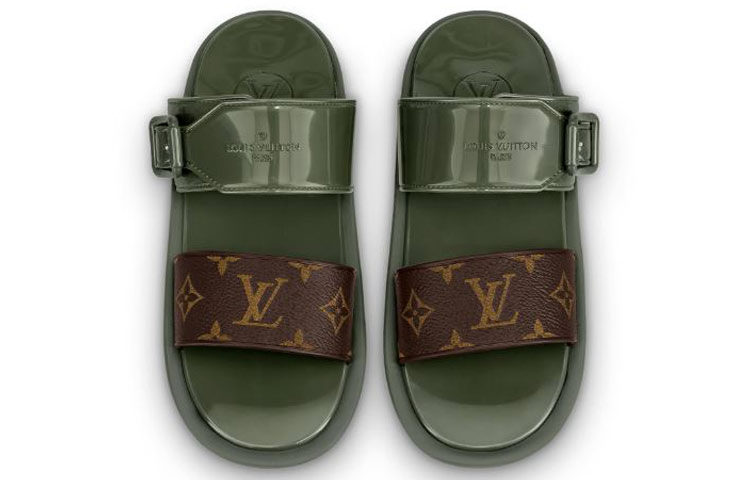 Purchase (W) Louis Vuitton Sunbath ''Military Green'' Sandalen 1A66XA