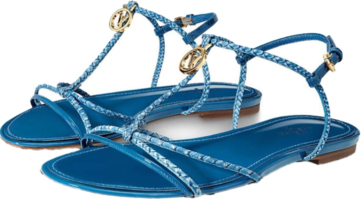 (Women) Louis Vuitton Sunseeker Flat Sandal 'Blue' 1A64S8 Lookbook (Women) Louis Vuitton Sunseeker Flat Sandal 'Blue' 1A64S8