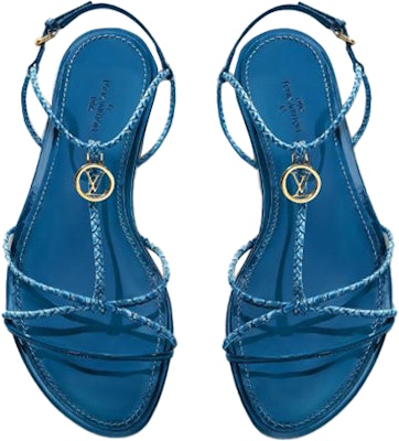 (Women) Louis Vuitton Sunseeker Flat Sandal 'Blue' 1A64S8 Purchase (Women) Louis Vuitton Sunseeker Flat Sandal 'Blue' 1A64S8