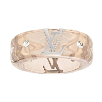 (Women) Louis Vuitton Sunset Resin Rhinestone Ring Orange M1701