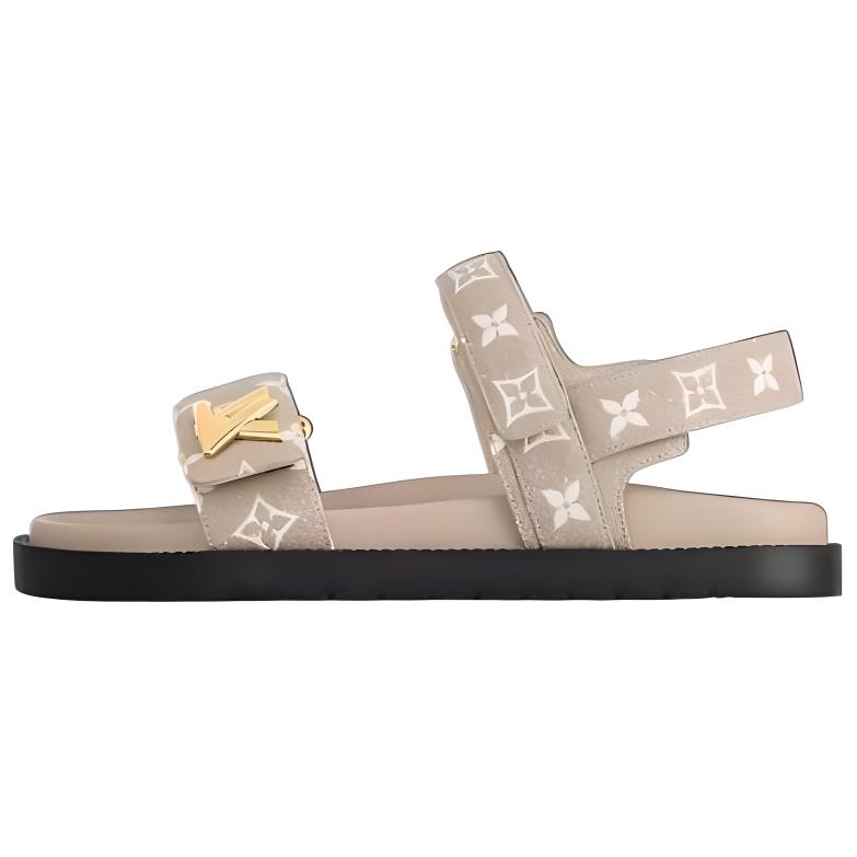 Buy (W) Sandalias Louis Vuitton Sunset 'Comodidad Simplificada - Gris Marrón' 1AC4OL