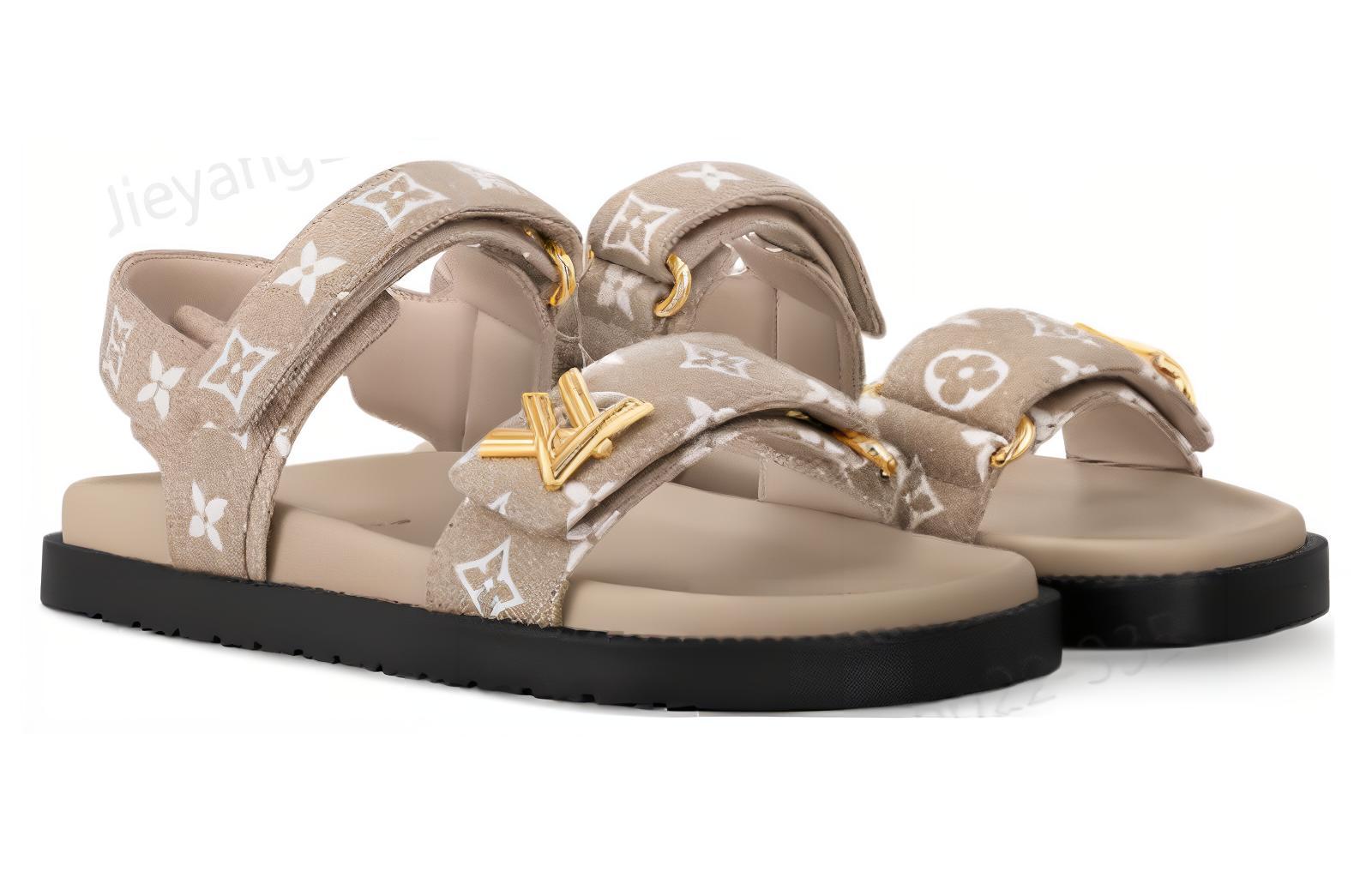 Lookbook (W) Sandalias Louis Vuitton Sunset 'Comodidad Simplificada - Gris Marrón' 1AC4OL