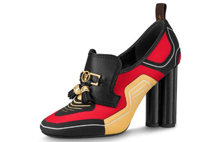 (Women) Louis Vuitton Swift High Heel 'Black Red' 1A7TZO