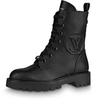 (Women) Louis Vuitton Territory 'Black Leather Lace-Up Boot' 1A94QM (Women) Louis Vuitton Territory 'Black Leather Lace-Up Boot' 1A94QM