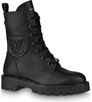 Order (Women) Louis Vuitton Territory 'Black Leather Lace-Up Boot' 1A94QM