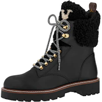 (Women) Louis Vuitton Territory Shearling Flat Ranger Boots 'Black' 1A95IY (Women) Louis Vuitton Territory Shearling Flat Ranger Boots 'Black' 1A95IY
