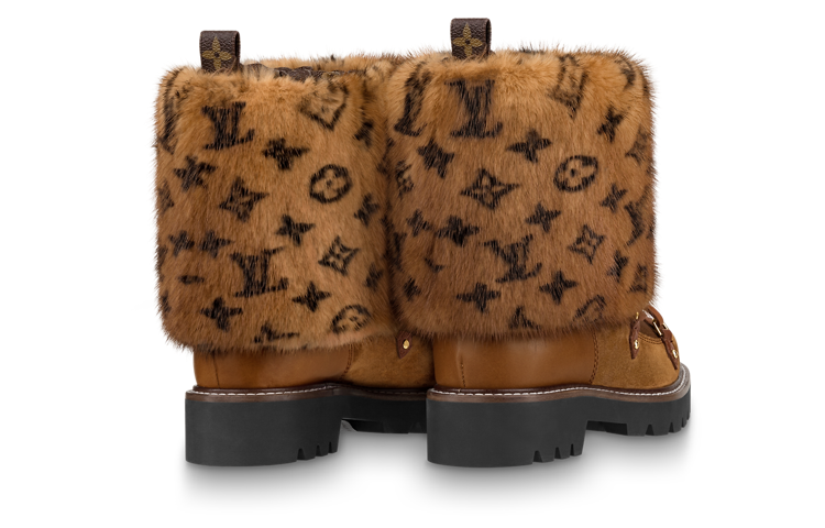 Shop LOUIS VUITTON Territory 皮革 時尚 短靴 女款 棕色