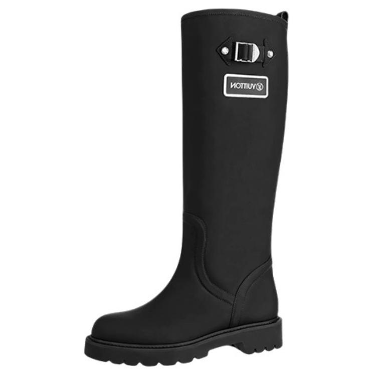 (Women) Louis Vuitton Territory Flat High Boots 'Black' 1A9H21