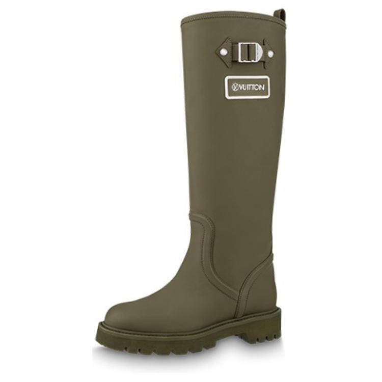 (Women) Louis Vuitton Territory Flat High Boots 'Olive Green' 1A9H2V