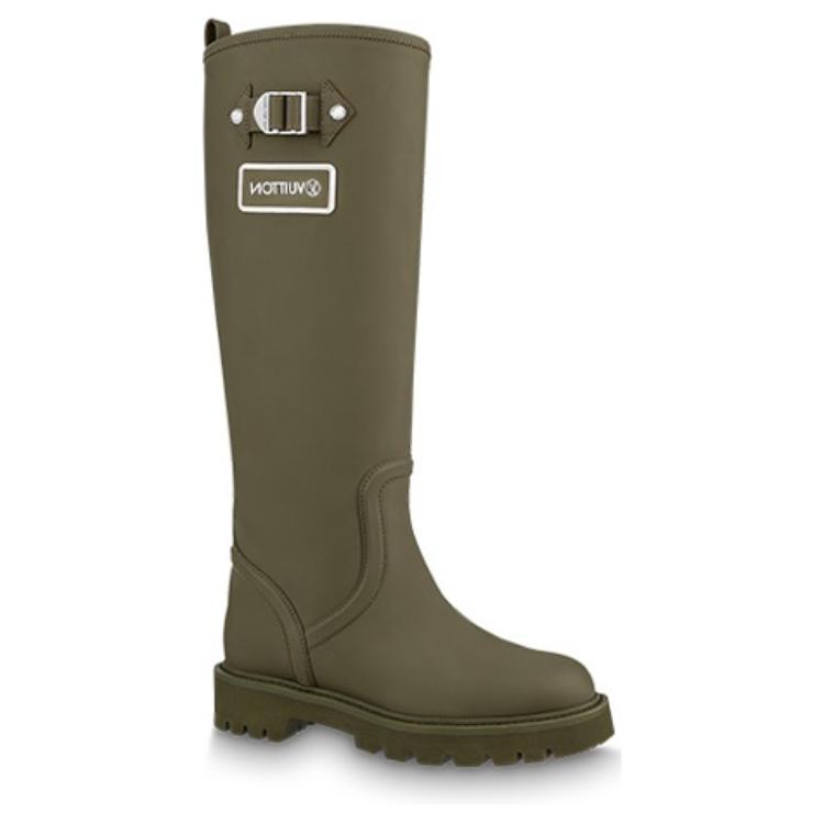 Order (W) Louis Vuitton Territory Flat High Boots 'Hijau Zaitun' 1A9H2V