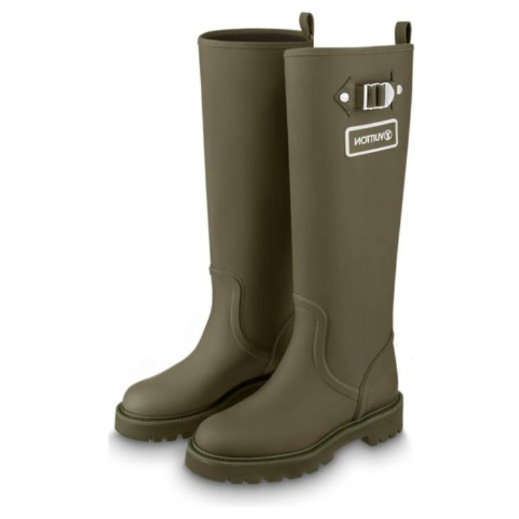 Lookbook (W) Louis Vuitton Territory Flat High Boots 'Hijau Zaitun' 1A9H2V