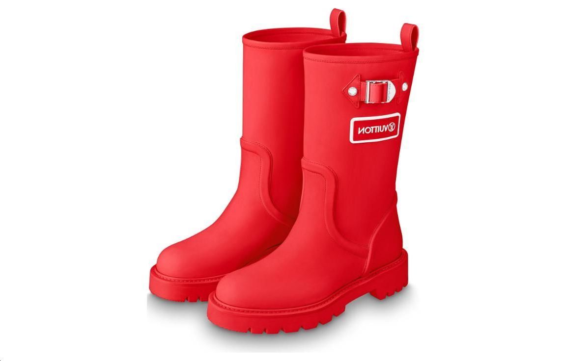 (Women) Louis Vuitton Territory Flat High Boots 'Red' 1A9H9M