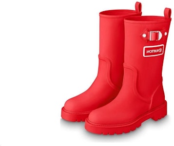 路易威登 皮革 圓頭套穿高筒靴 女款 紅色 Buy 路易威登 皮革 圓頭套穿高筒靴 女款 紅色