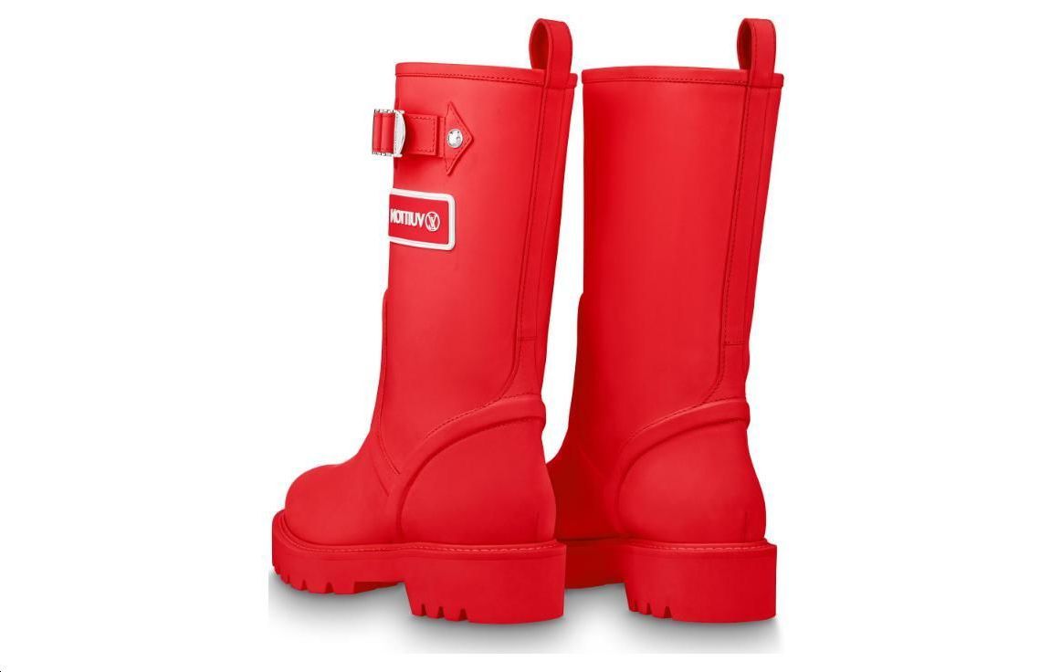 Shop (W) Louis Vuitton Territory Flat Boots Tinggi 'Merah' 1A9H9M