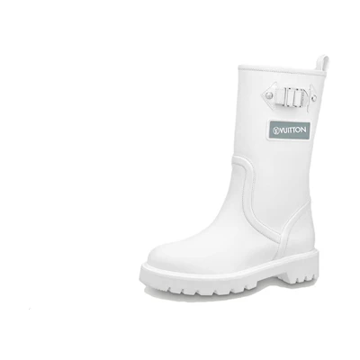 (W) LV Territory Flat High Boots 'White'