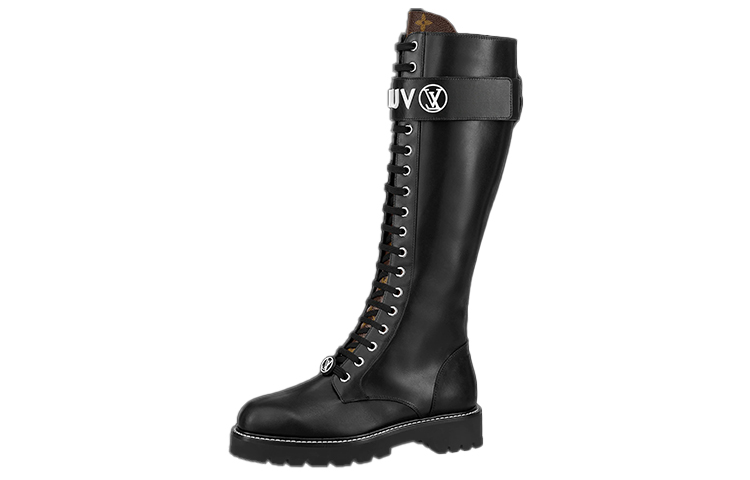 (Women) Louis Vuitton Territory Flat High Ranger Boots 'Black' 1A9H1K