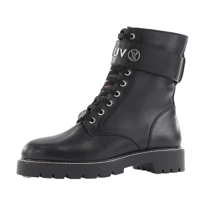 (W) LV Territory Flat Ranger Boots 'Black with Silver Logo'