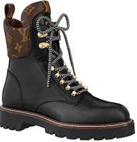 Order (Women) Louis Vuitton Territory Flat Ranger Boots 'Black with Monogram Collar' 1A958P