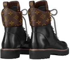 Shop (Women) Louis Vuitton Territory Flat Ranger Boots 'Black with Monogram Collar' 1A958P