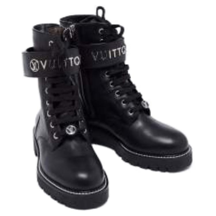 Shop (W) 路易威登黑色银标平底游骑兵靴 1AAE3W