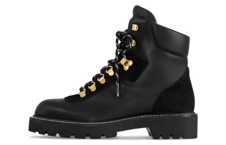 (Women) Louis Vuitton Territory Leather Round Toe Lace-Up Ankle Boot 'Black' 1ACIBR
