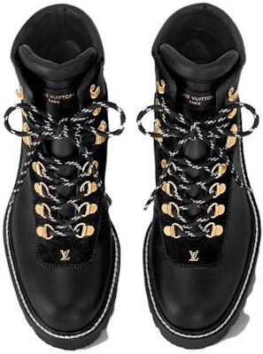 (W) Louis Vuitton Territory Sepatu Boot Kulit Hitam Tali Selutut Bulat 1ACIBR Shop (W) Louis Vuitton Territory Sepatu Boot Kulit Hitam Tali Selutut Bulat 1ACIBR