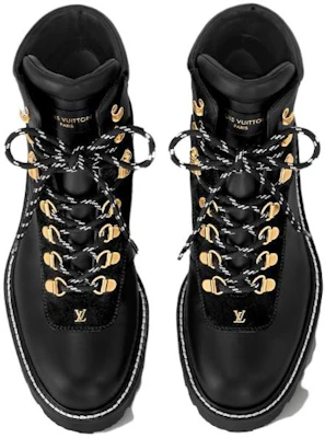 (W) Louis Vuitton Territory Sepatu Boot Kulit Hitam Tali Selutut Bulat 1ACIBR Shop (W) Louis Vuitton Territory Sepatu Boot Kulit Hitam Tali Selutut Bulat 1ACIBR